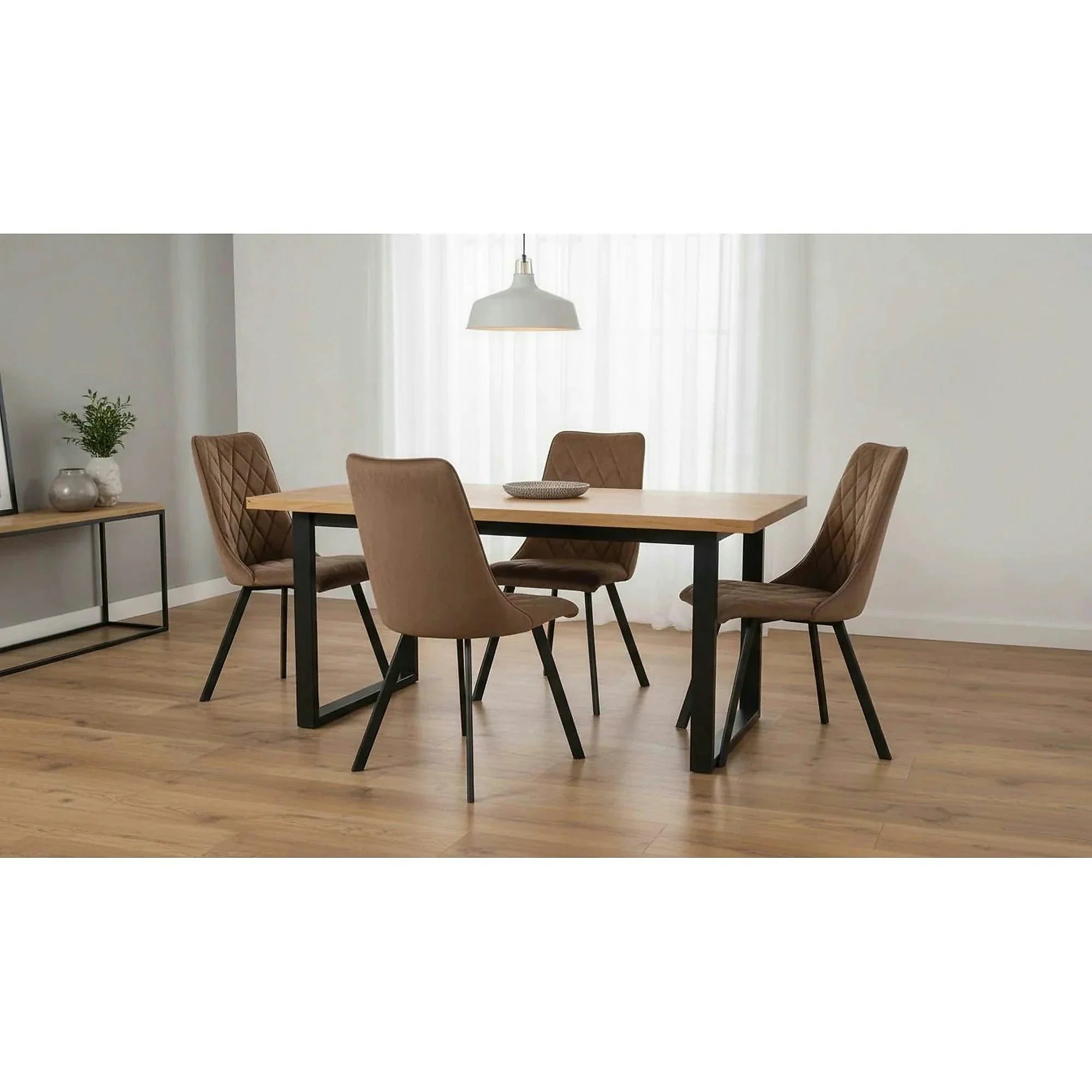 Scaun tapitat K450, bej, stofa catifelata, 44x58x85 cm