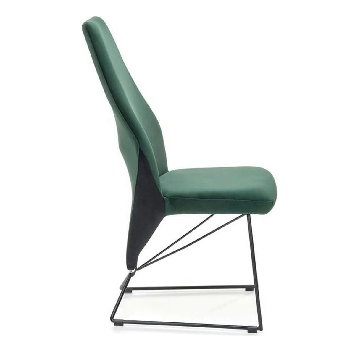 Scaun tapitat K485, verde inchis, stofa catifelata, 44x63x96 cm
