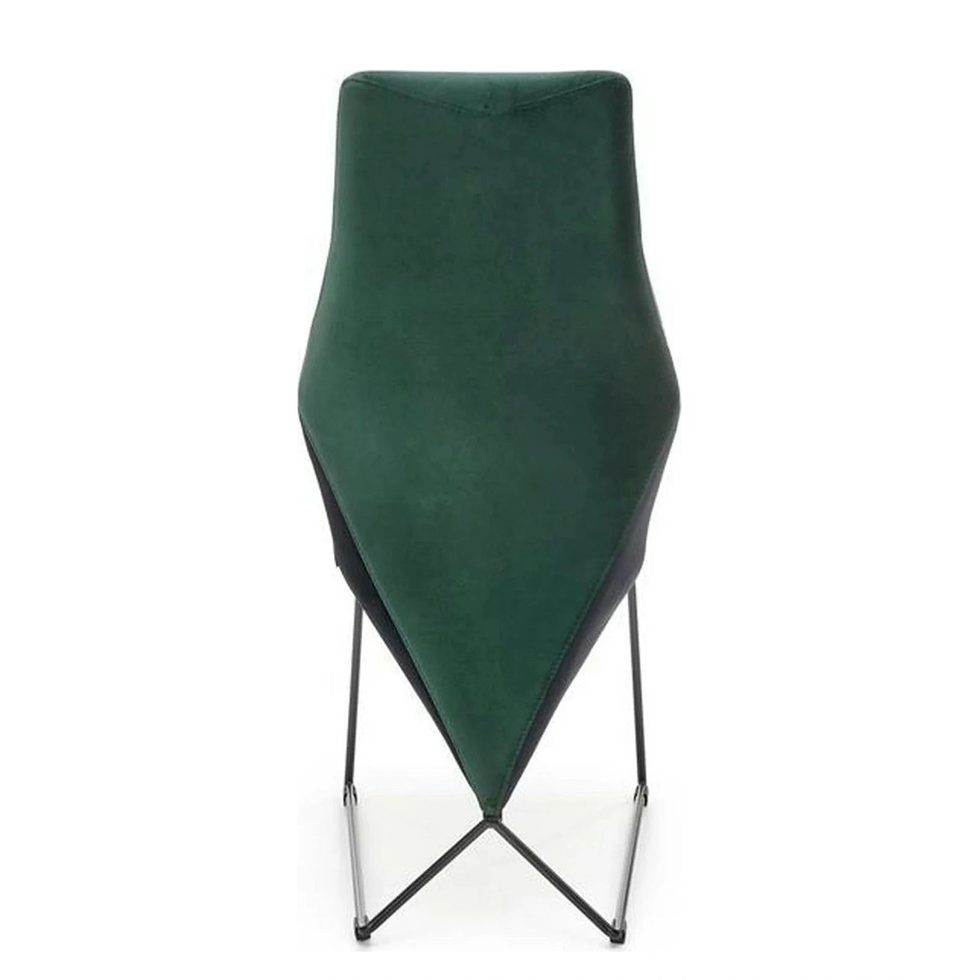 Scaun tapitat K485, verde inchis, stofa catifelata, 44x63x96 cm