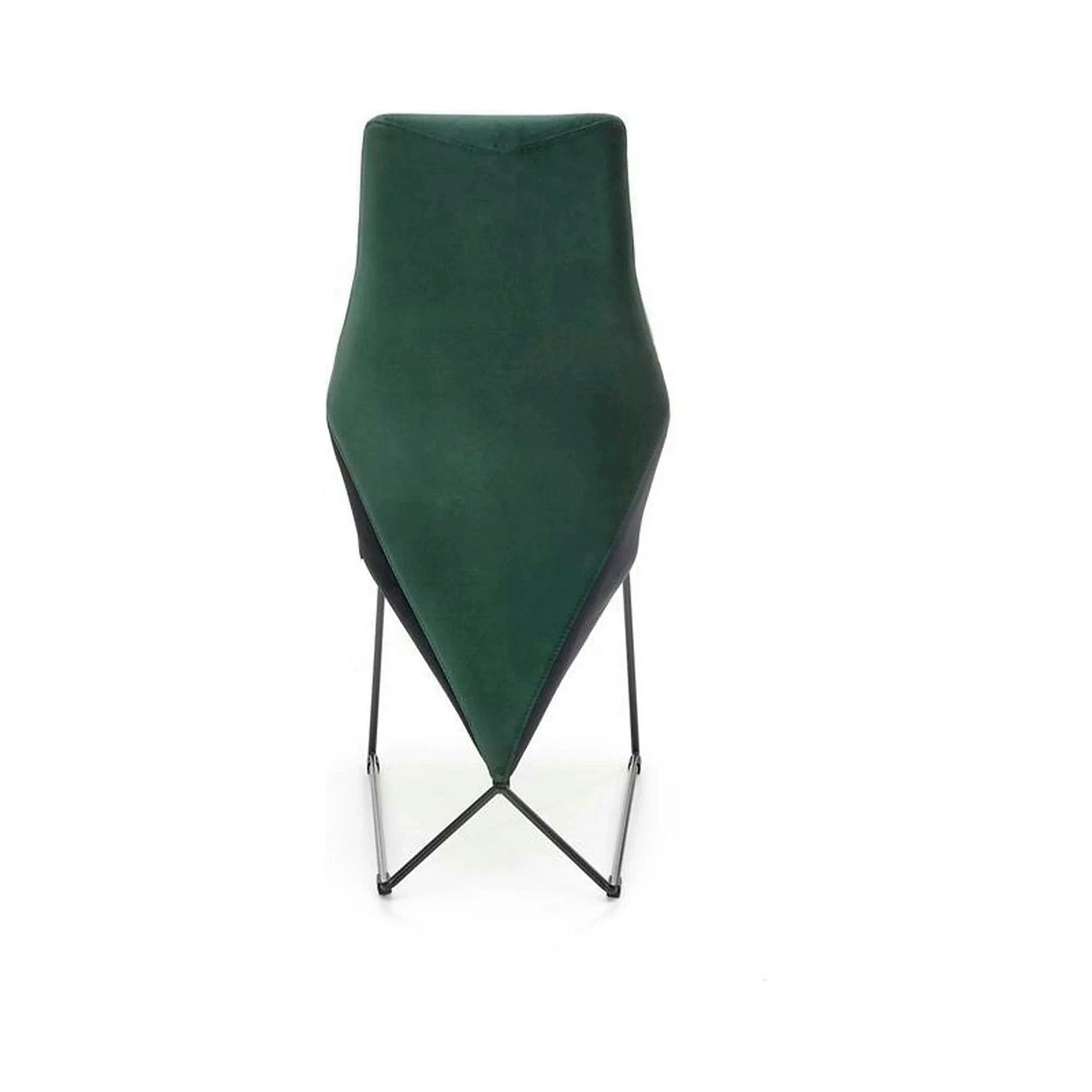 Scaun tapitat K485, verde inchis, stofa catifelata, 44x63x96 cm
