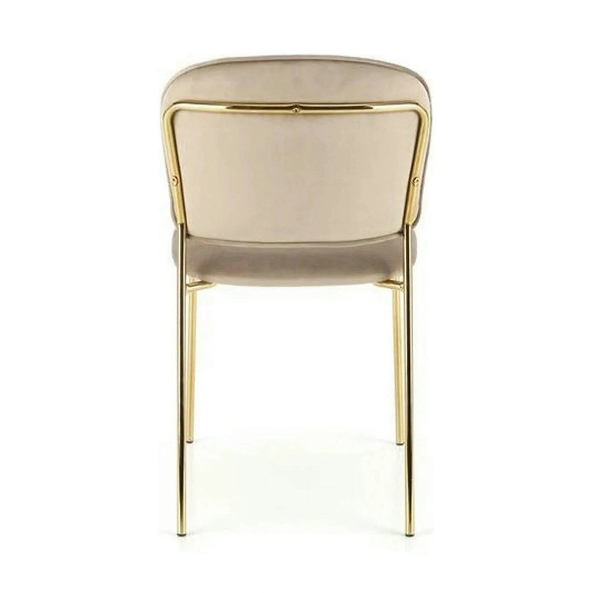 Scaun tapitat K499, bej/auriu, stofa catifelata, 47x56x85 cm