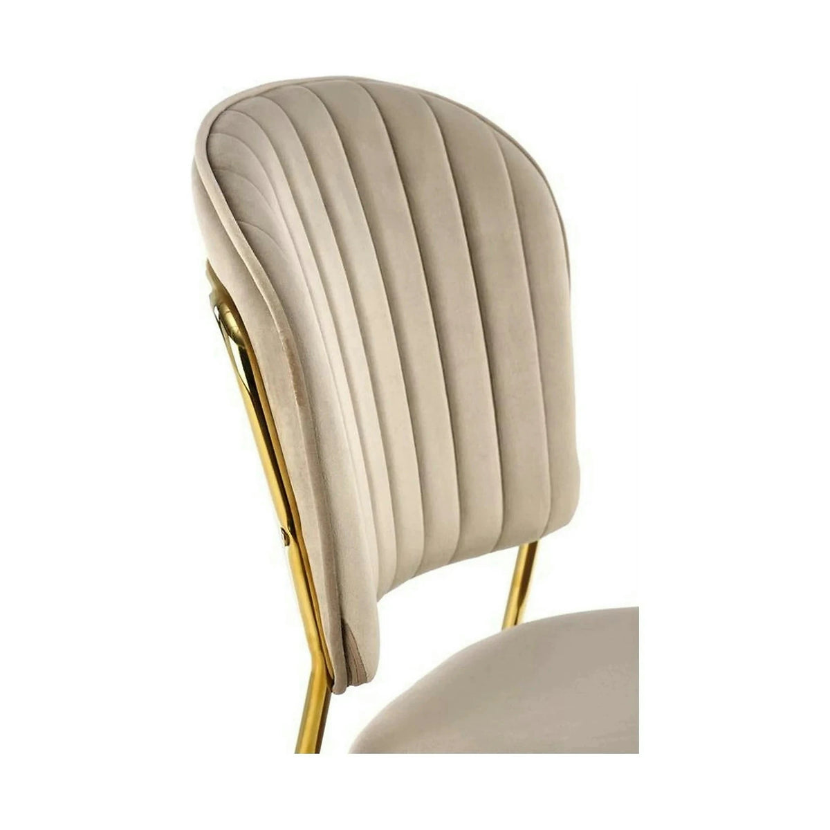 Scaun tapitat K499, bej/auriu, stofa catifelata, 47x56x85 cm