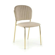 Scaun tapitat K499, bej/auriu, stofa catifelata, 47x56x85 cm