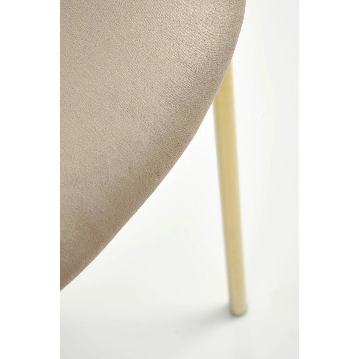 Scaun tapitat K499, bej/auriu, stofa catifelata, 47x56x85 cm