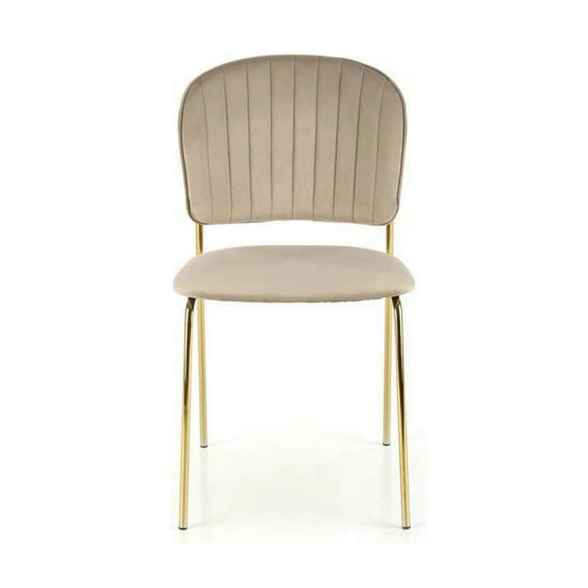 Scaun tapitat K499, bej/auriu, stofa catifelata, 47x56x85 cm