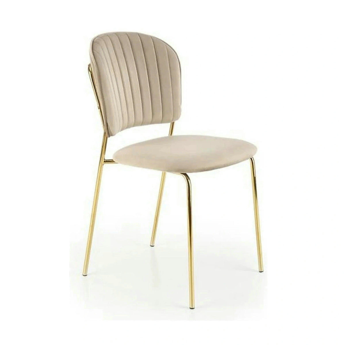 Scaun tapitat K499, bej/auriu, stofa catifelata, 47x56x85 cm