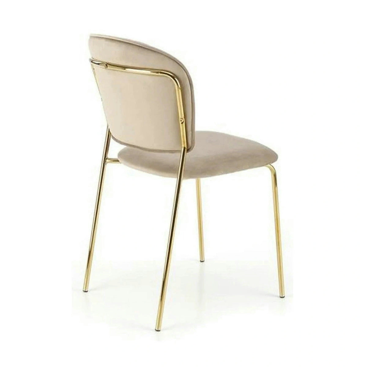 Scaun tapitat K499, bej/auriu, stofa catifelata, 47x56x85 cm