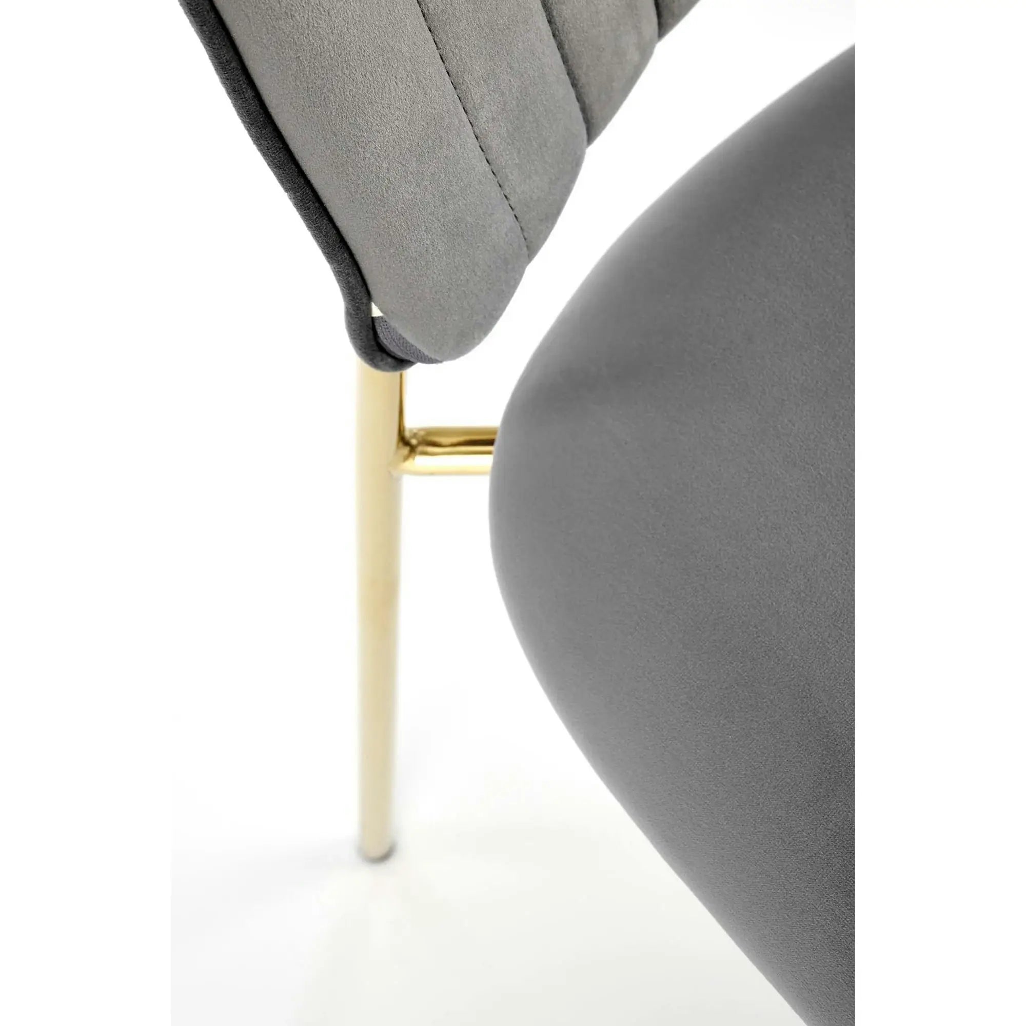 Scaun tapitat K499, gri/auriu, stofa catifelata, 47x56x85 cm