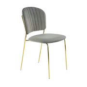 Scaun tapitat K499, gri/auriu, stofa catifelata, 47x56x85 cm
