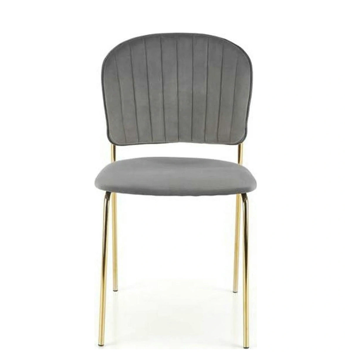 Scaun tapitat K499, gri/auriu, stofa catifelata, 47x56x85 cm