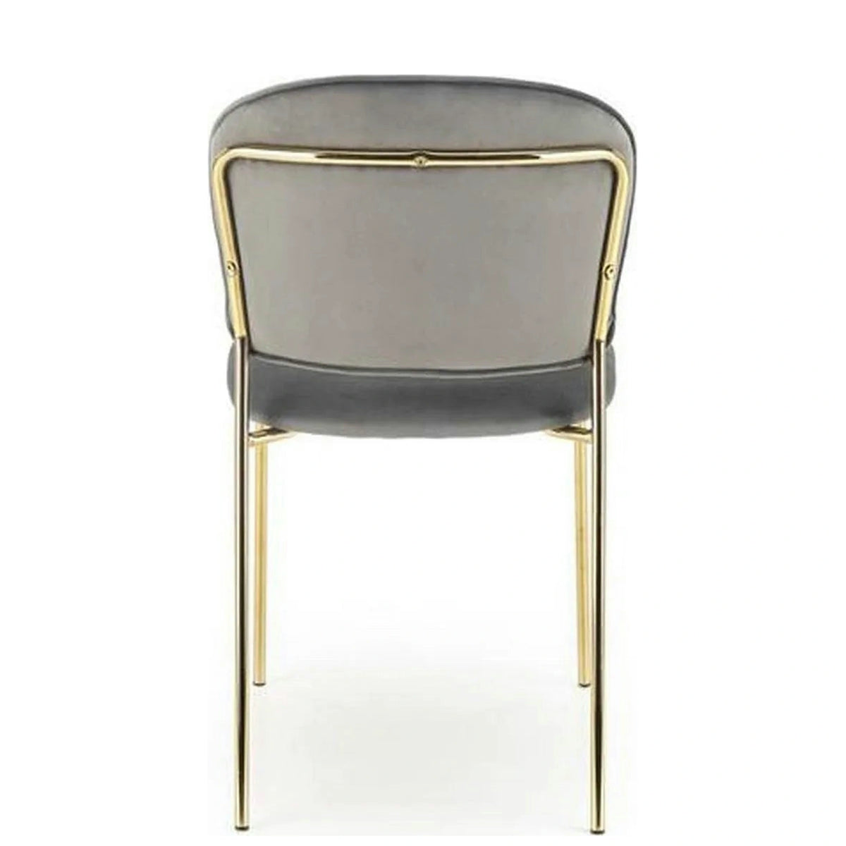 Scaun tapitat K499, gri/auriu, stofa catifelata, 47x56x85 cm