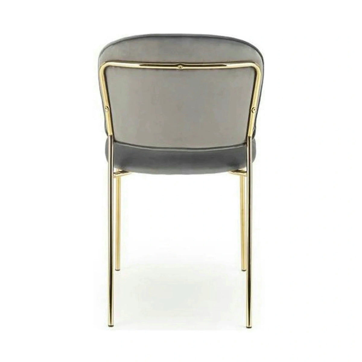Scaun tapitat K499, gri/auriu, stofa catifelata, 47x56x85 cm