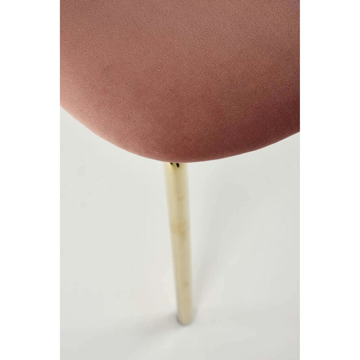 Scaun tapitat K499, roz/auriu, stofa catifelata, 47x56x85 cm