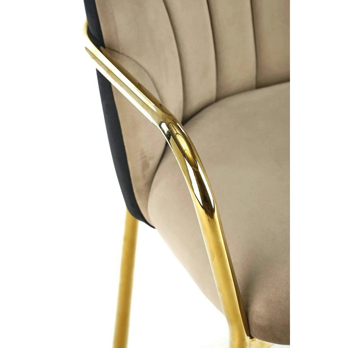 Scaun tapitat K500, bej/auriu, stofa catifelata, 53x57x80 cm