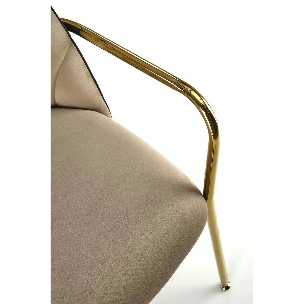 Scaun tapitat K500, bej/auriu, stofa catifelata, 53x57x80 cm