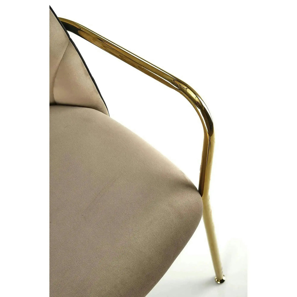 Scaun tapitat K500, bej/auriu, stofa catifelata, 53x57x80 cm