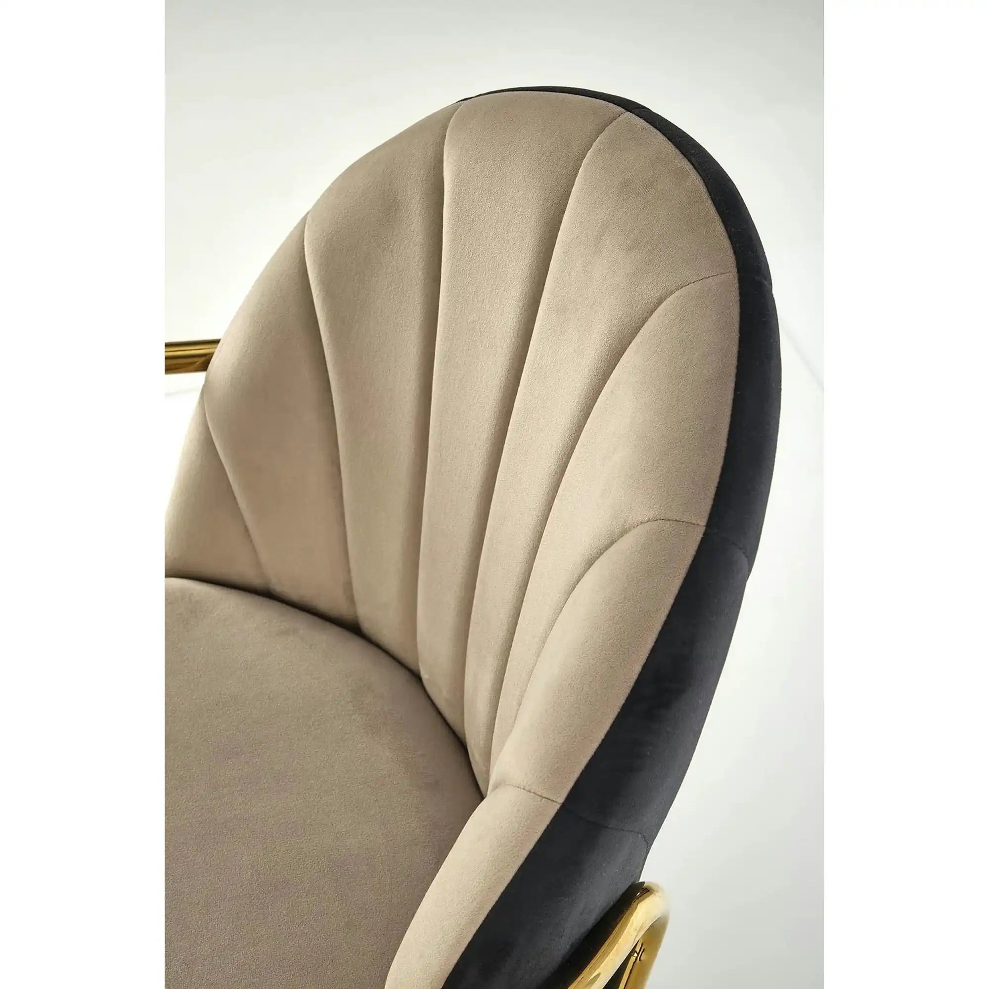 Scaun tapitat K500, bej/auriu, stofa catifelata, 53x57x80 cm
