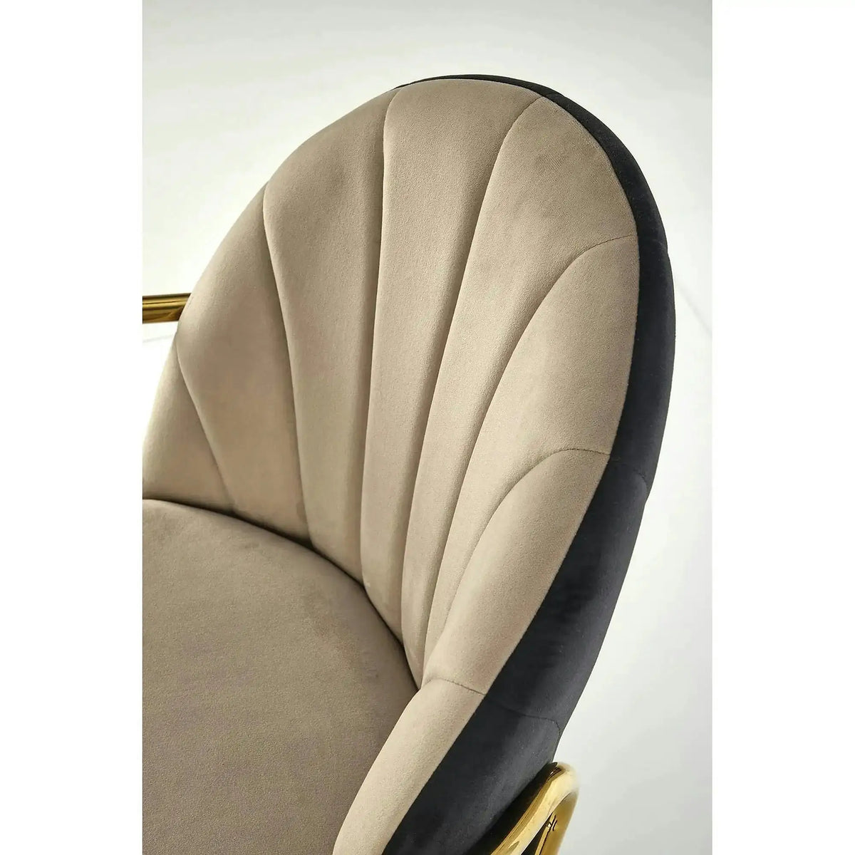 Scaun tapitat K500, bej/auriu, stofa catifelata, 53x57x80 cm