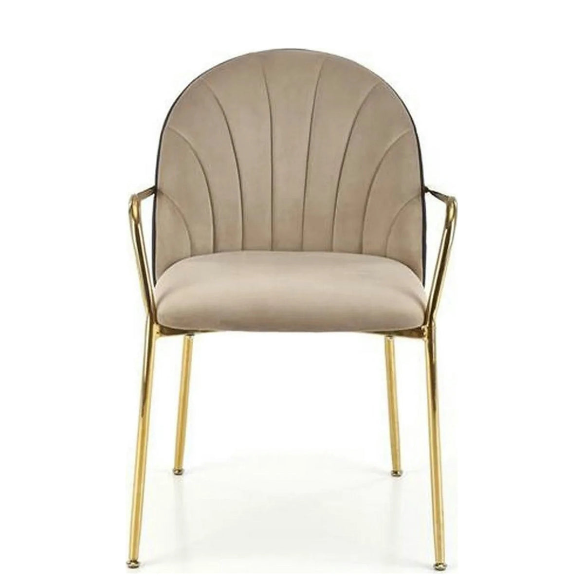 Scaun tapitat K500, bej/auriu, stofa catifelata, 53x57x80 cm