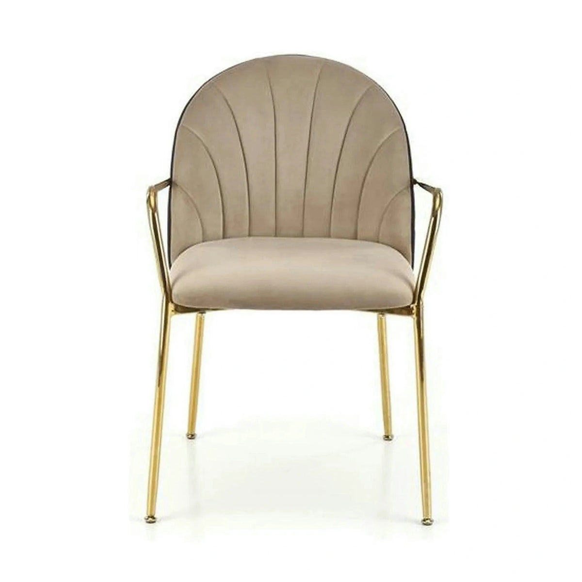 Scaun tapitat K500, bej/auriu, stofa catifelata, 53x57x80 cm