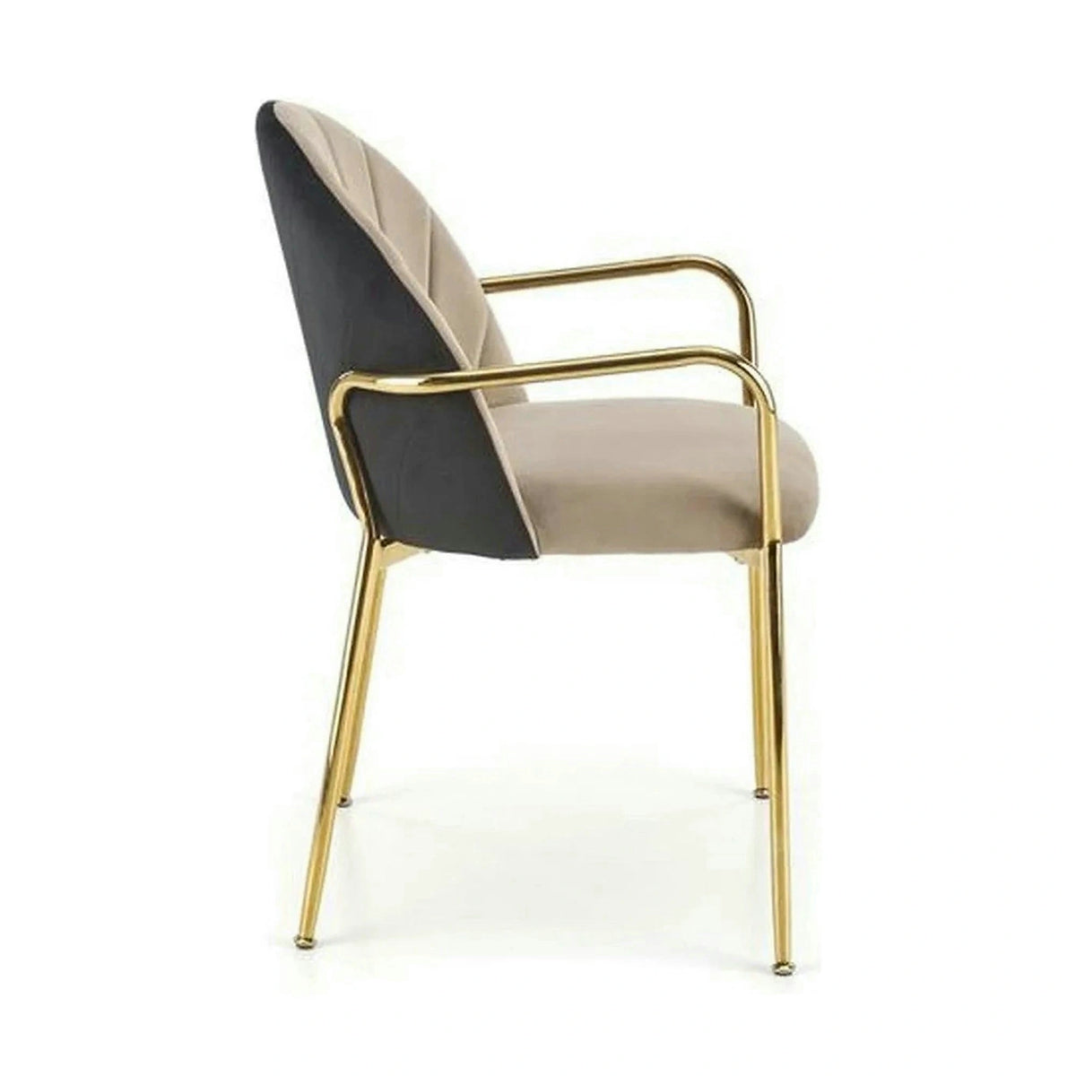 Scaun tapitat K500, bej/auriu, stofa catifelata, 53x57x80 cm