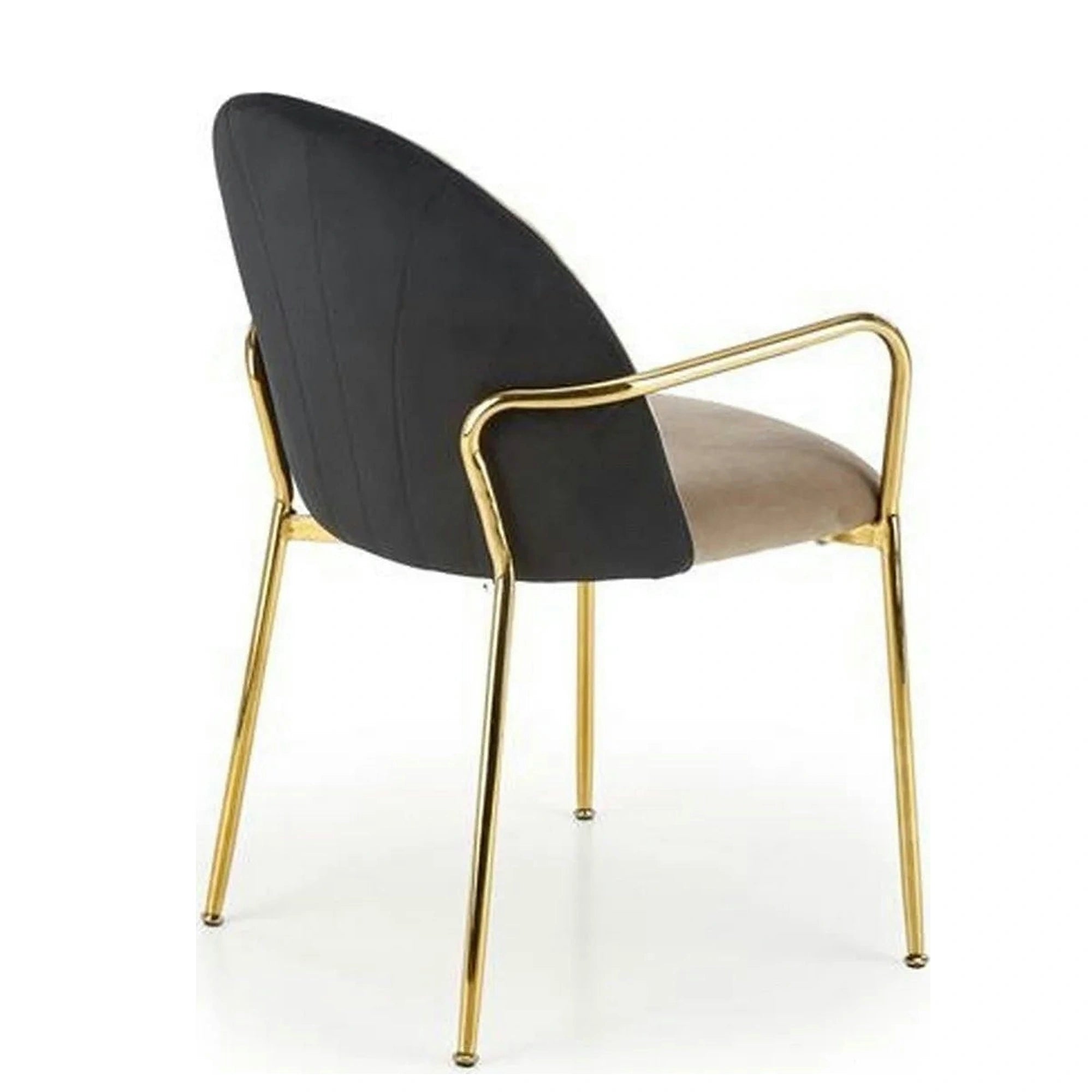 Scaun tapitat K500, bej/auriu, stofa catifelata, 53x57x80 cm