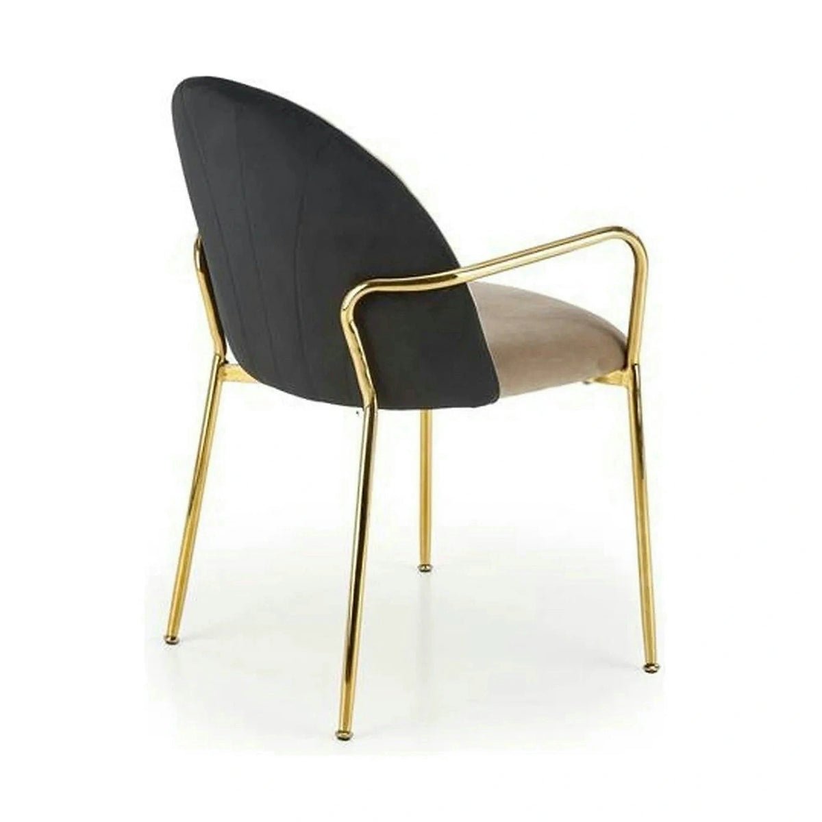 Scaun tapitat K500, bej/auriu, stofa catifelata, 53x57x80 cm