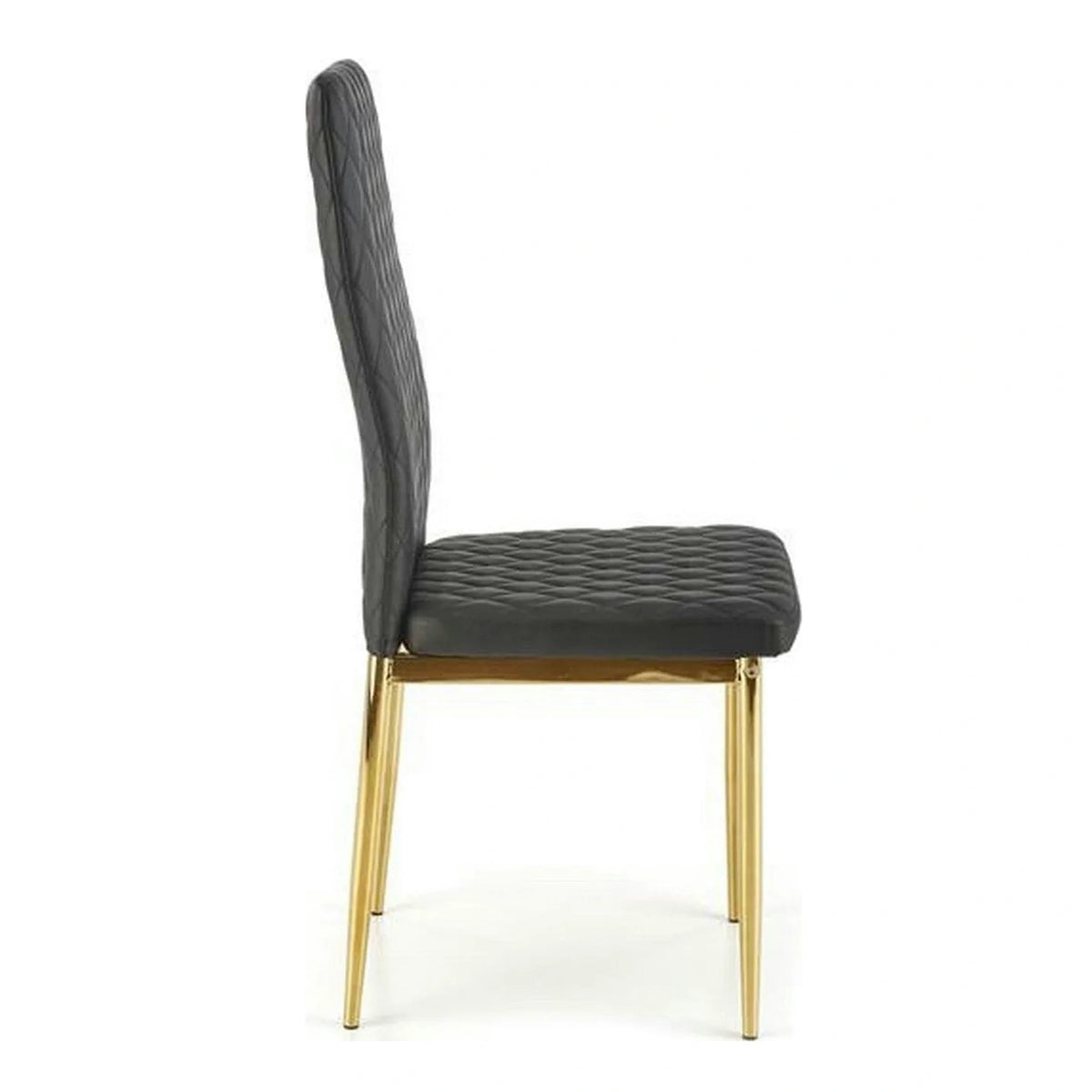 Scaun tapitat K501, negru/auriu, piele ecologica/metal, 40x50x98 cm