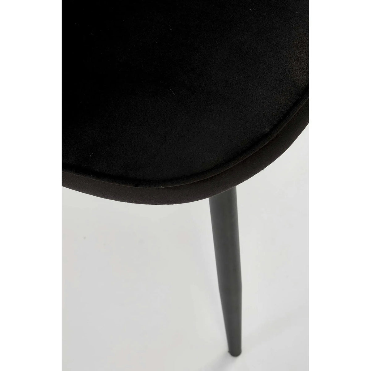 Scaun tapitat K506, negru, cu imprimeu floral, stofa catifelata, 55x60x82 cm