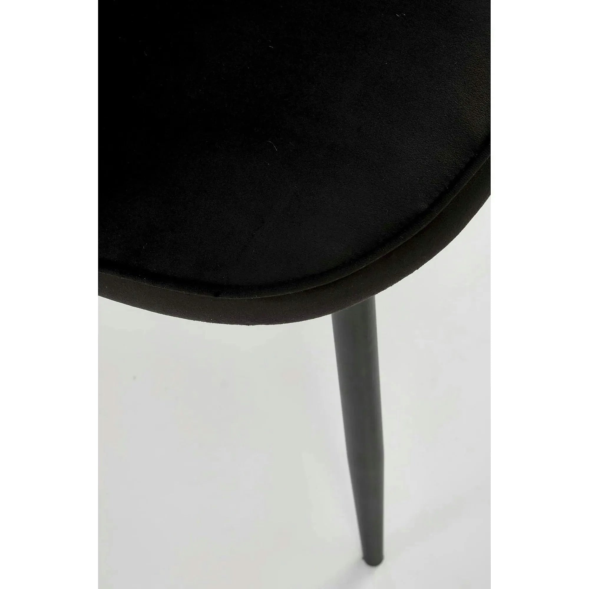 Scaun tapitat K506, negru, cu imprimeu floral, stofa catifelata, 55x60x82 cm