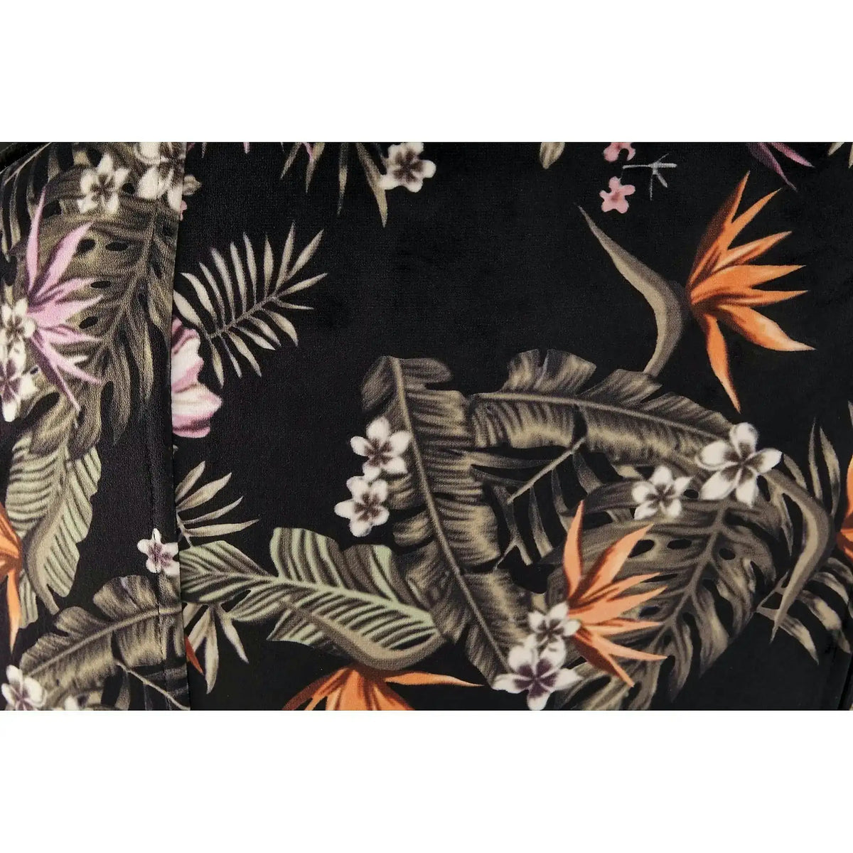 Scaun tapitat K506, negru, cu imprimeu floral, stofa catifelata, 55x60x82 cm