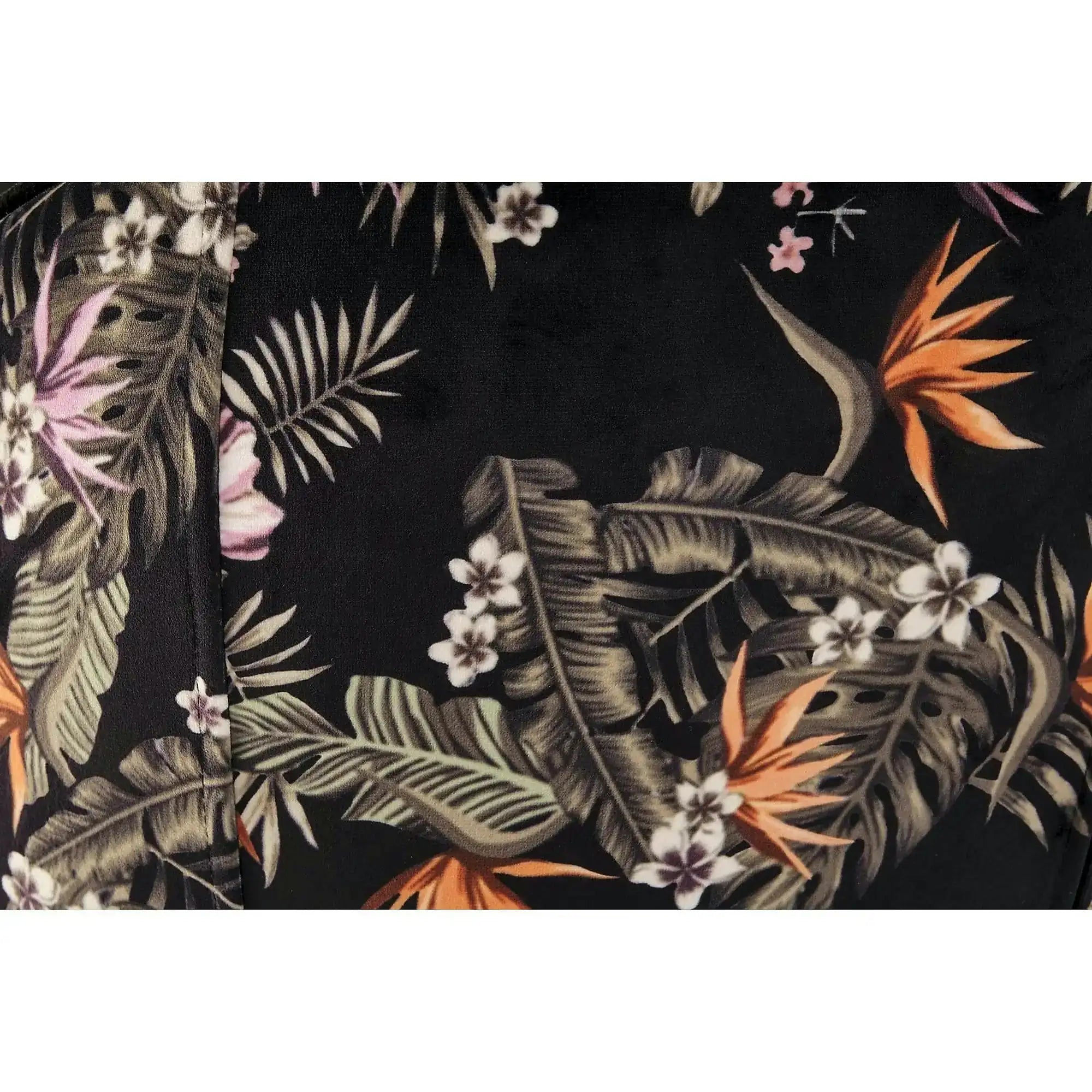 Scaun tapitat K506, negru, cu imprimeu floral, stofa catifelata, 55x60x82 cm