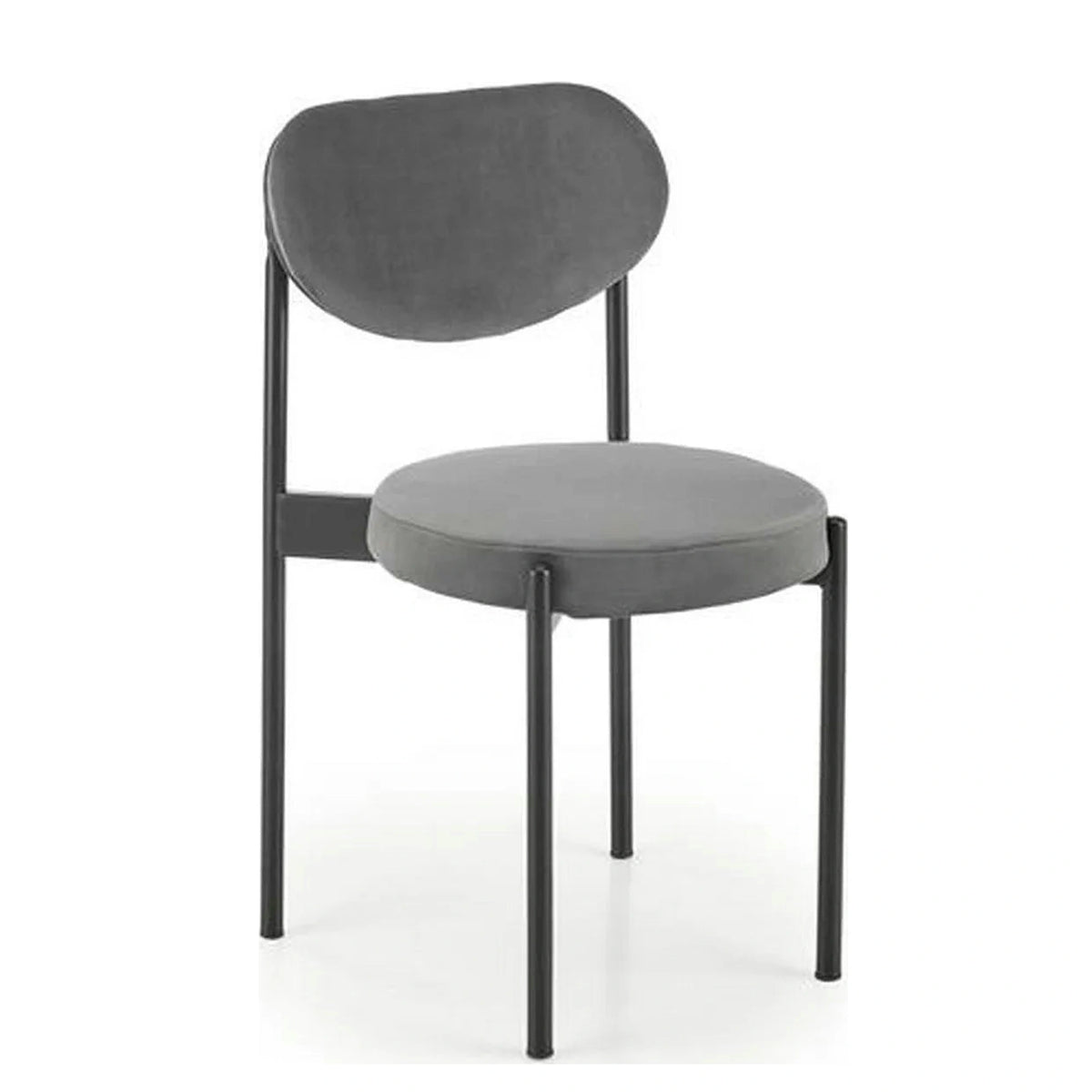 Scaun tapitat K509, gri, stofa catifelata, 42x48x80 cm