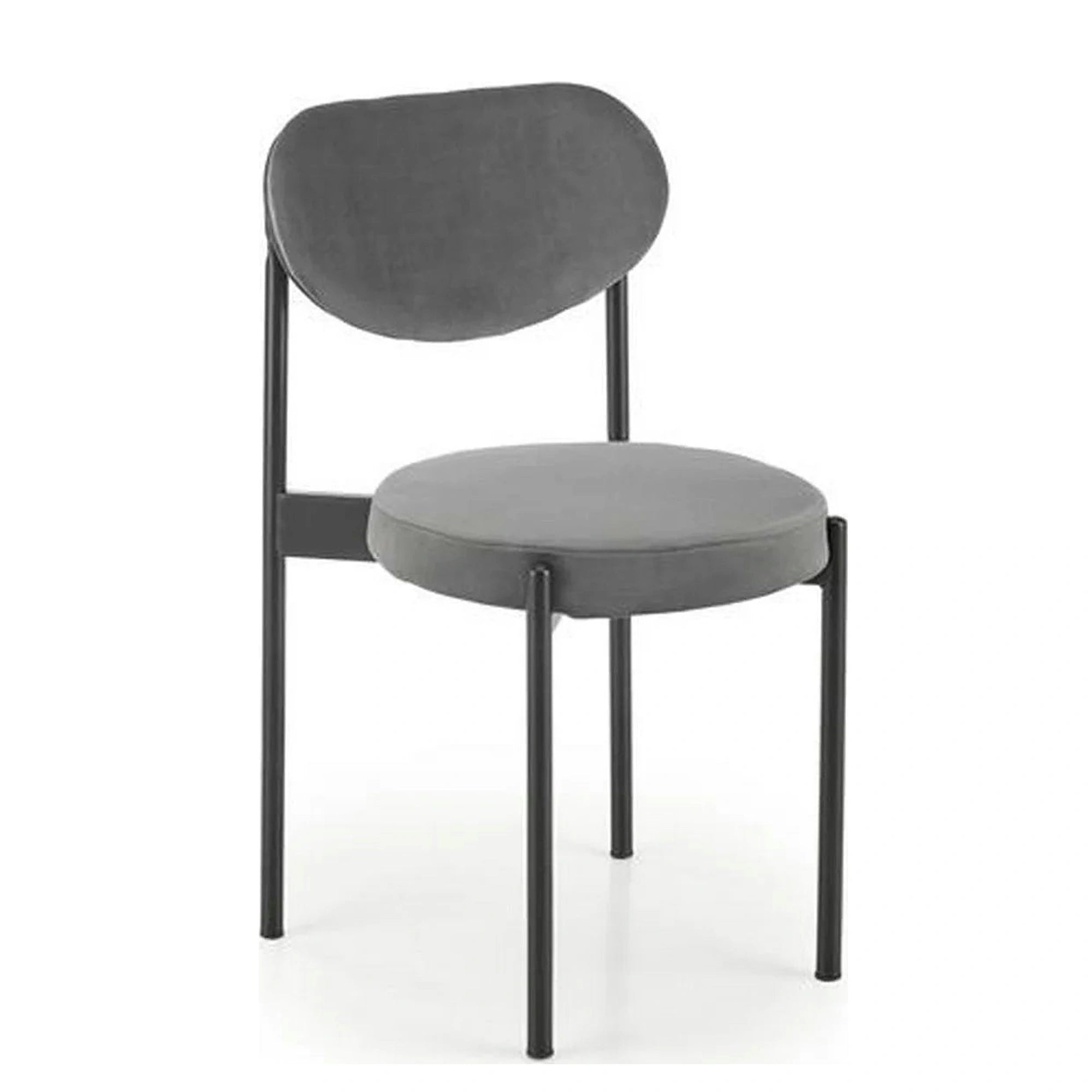 Scaun tapitat K509, gri, stofa catifelata, 42x48x80 cm