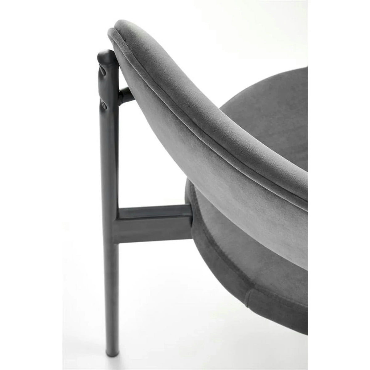 Scaun tapitat K509, gri, stofa catifelata, 42x48x80 cm
