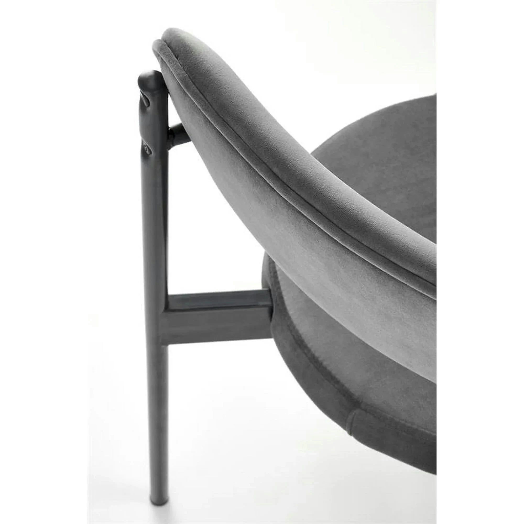 Scaun tapitat K509, gri, stofa catifelata, 42x48x80 cm