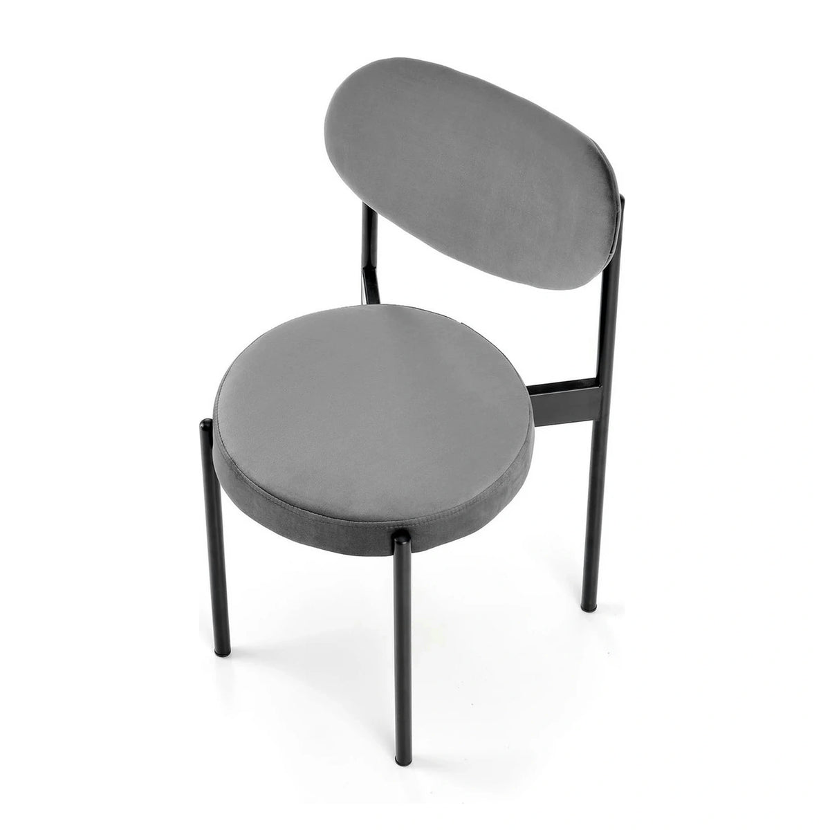 Scaun tapitat K509, gri, stofa catifelata, 42x48x80 cm