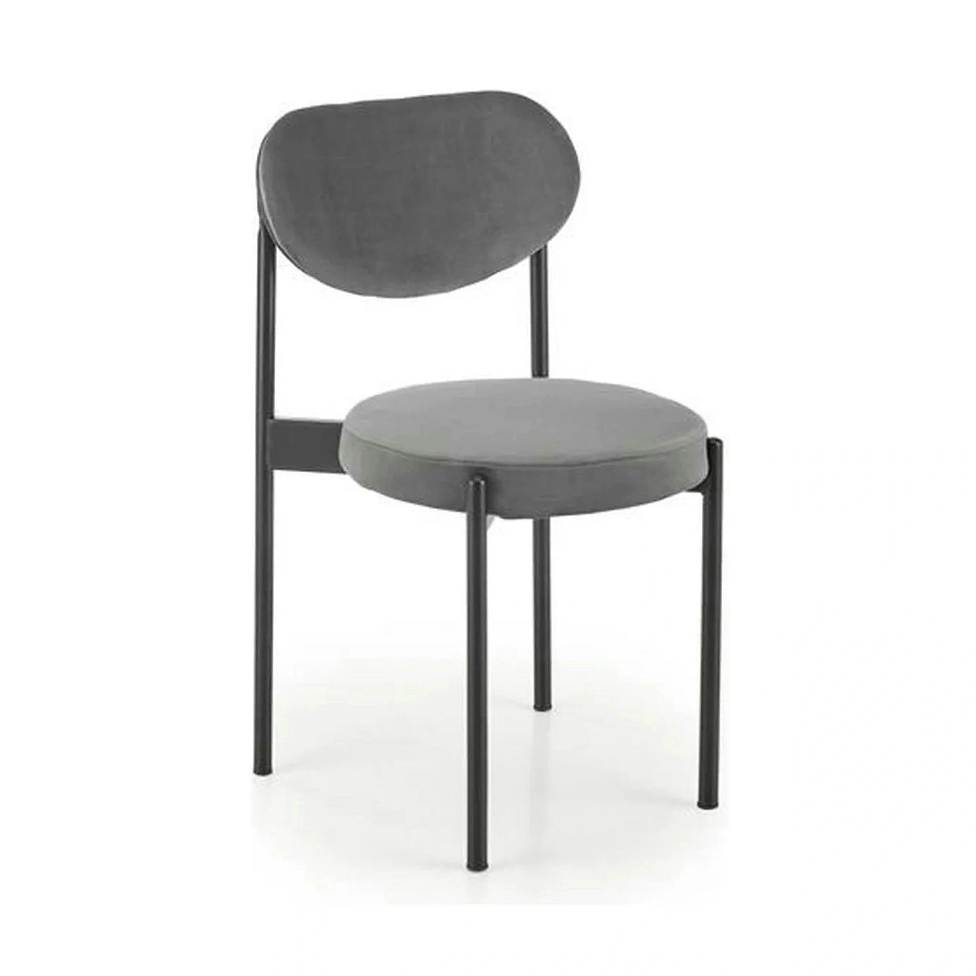Scaun tapitat K509, gri, stofa catifelata, 42x48x80 cm