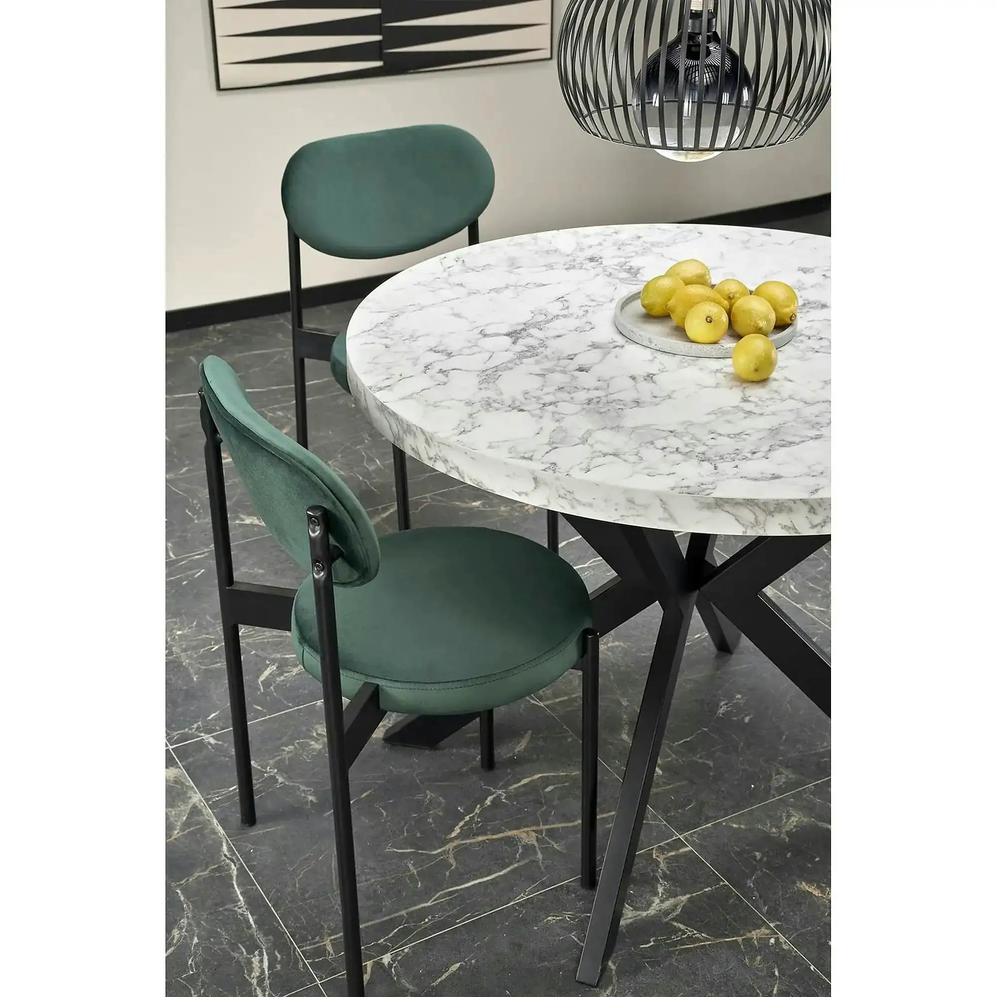 Scaun tapitat K509, gri, stofa catifelata, 42x48x80 cm