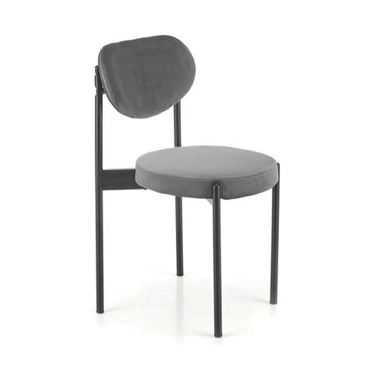 Scaun tapitat K509, gri, stofa catifelata, 42x48x80 cm