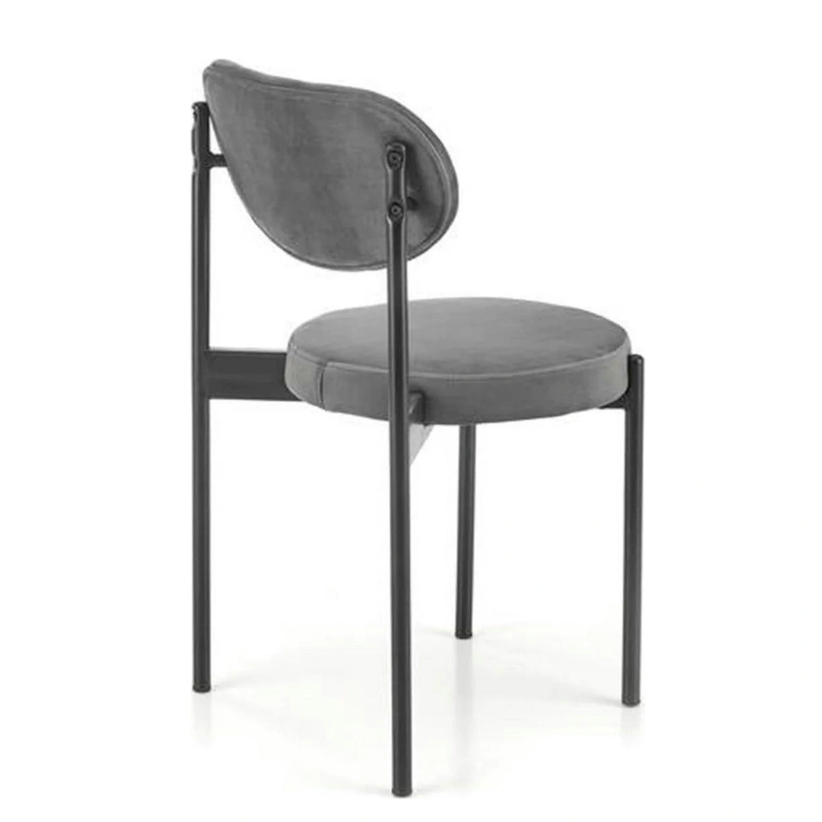 Scaun tapitat K509, gri, stofa catifelata, 42x48x80 cm