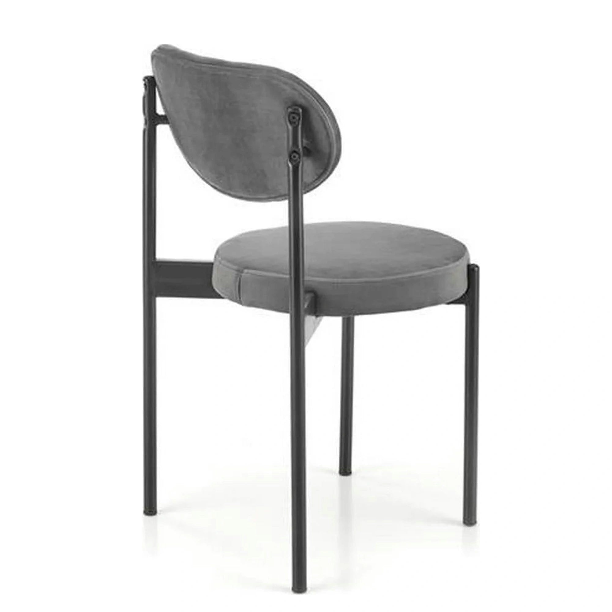 Scaun tapitat K509, gri, stofa catifelata, 42x48x80 cm