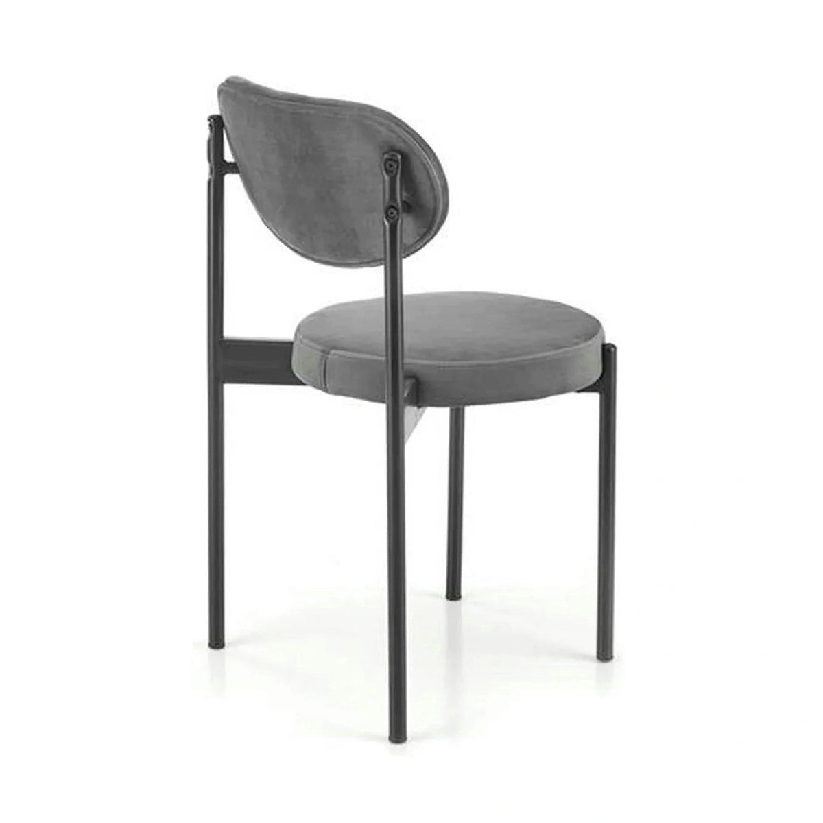 Scaun tapitat K509, gri, stofa catifelata, 42x48x80 cm