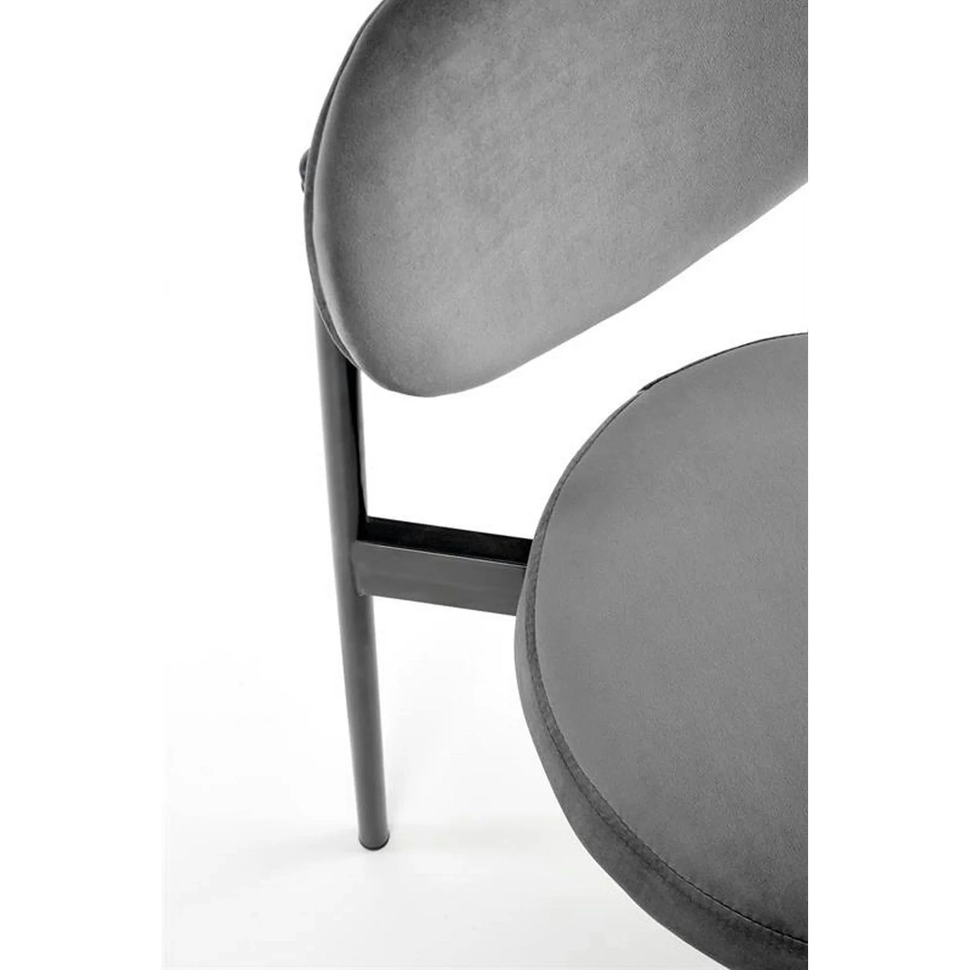 Scaun tapitat K509, gri, stofa catifelata, 42x48x80 cm