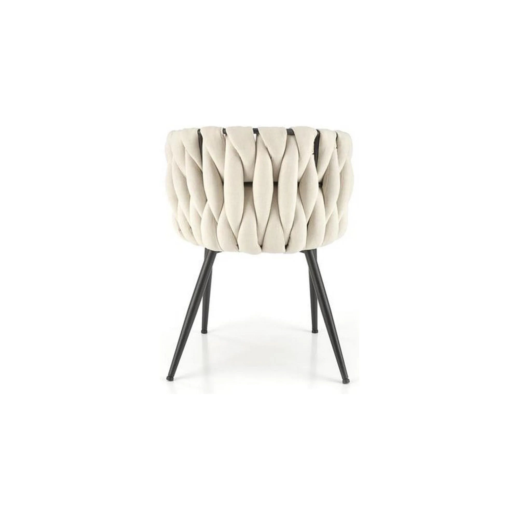 Scaun tapitat K516, bej/negru, stofa clasica/otel, 57x60x79 cm