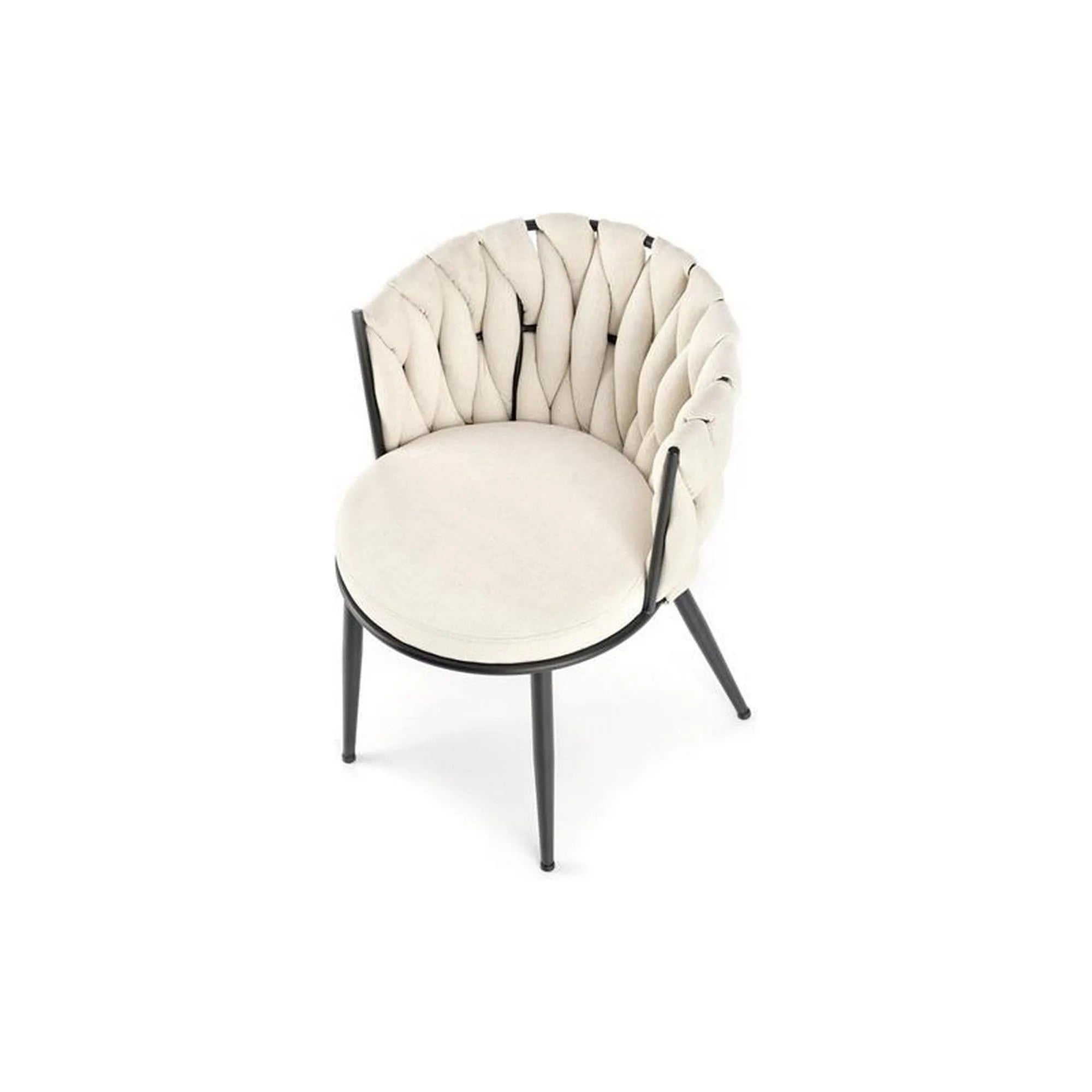 Scaun tapitat K516, bej/negru, stofa clasica/otel, 57x60x79 cm