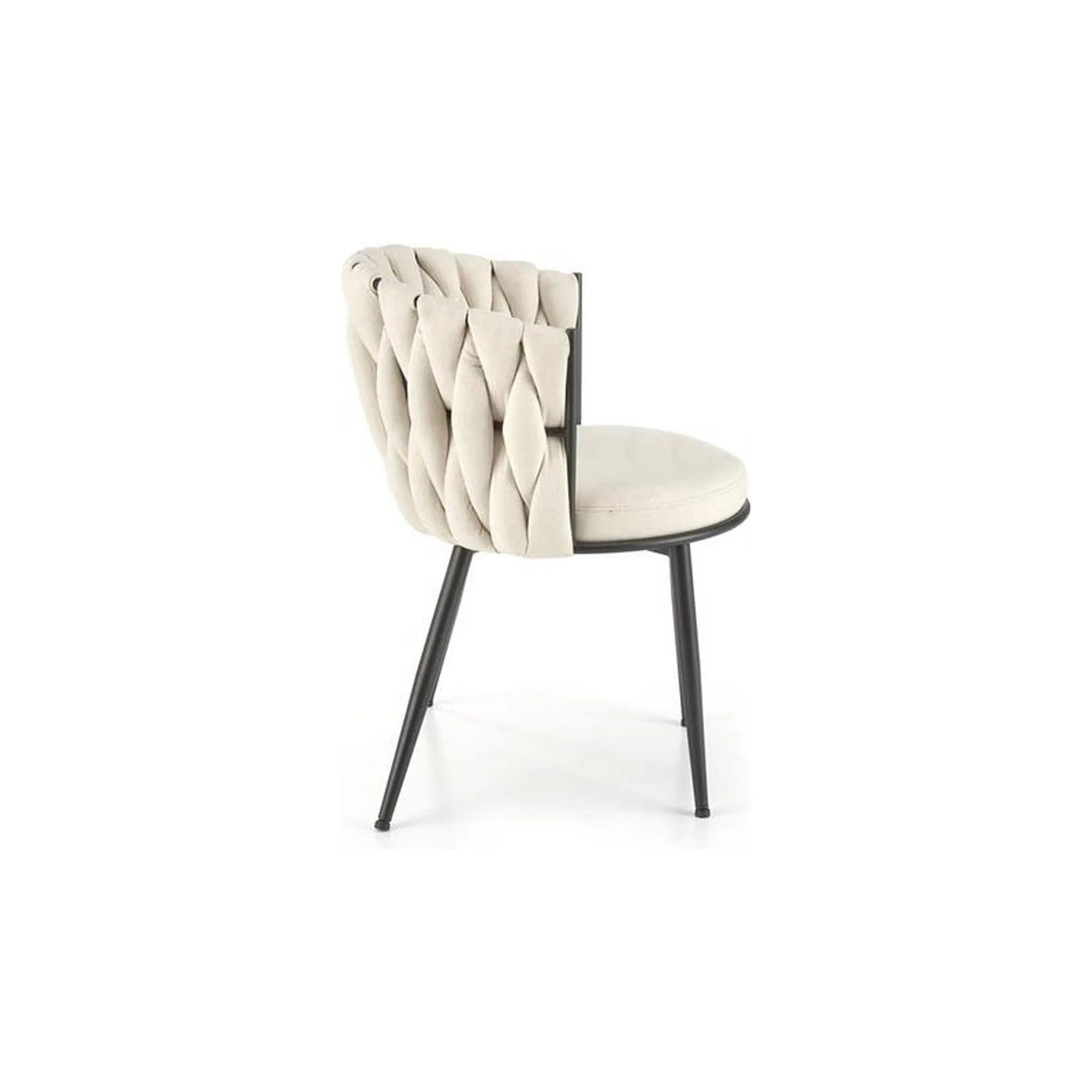 Scaun tapitat K516, bej/negru, stofa clasica/otel, 57x60x79 cm