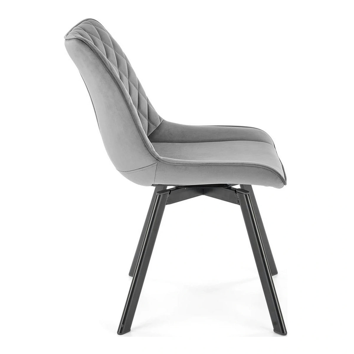 Scaun tapitat K520, gri/negru, stofa catifelata, rotativ, 45x63x80 cm