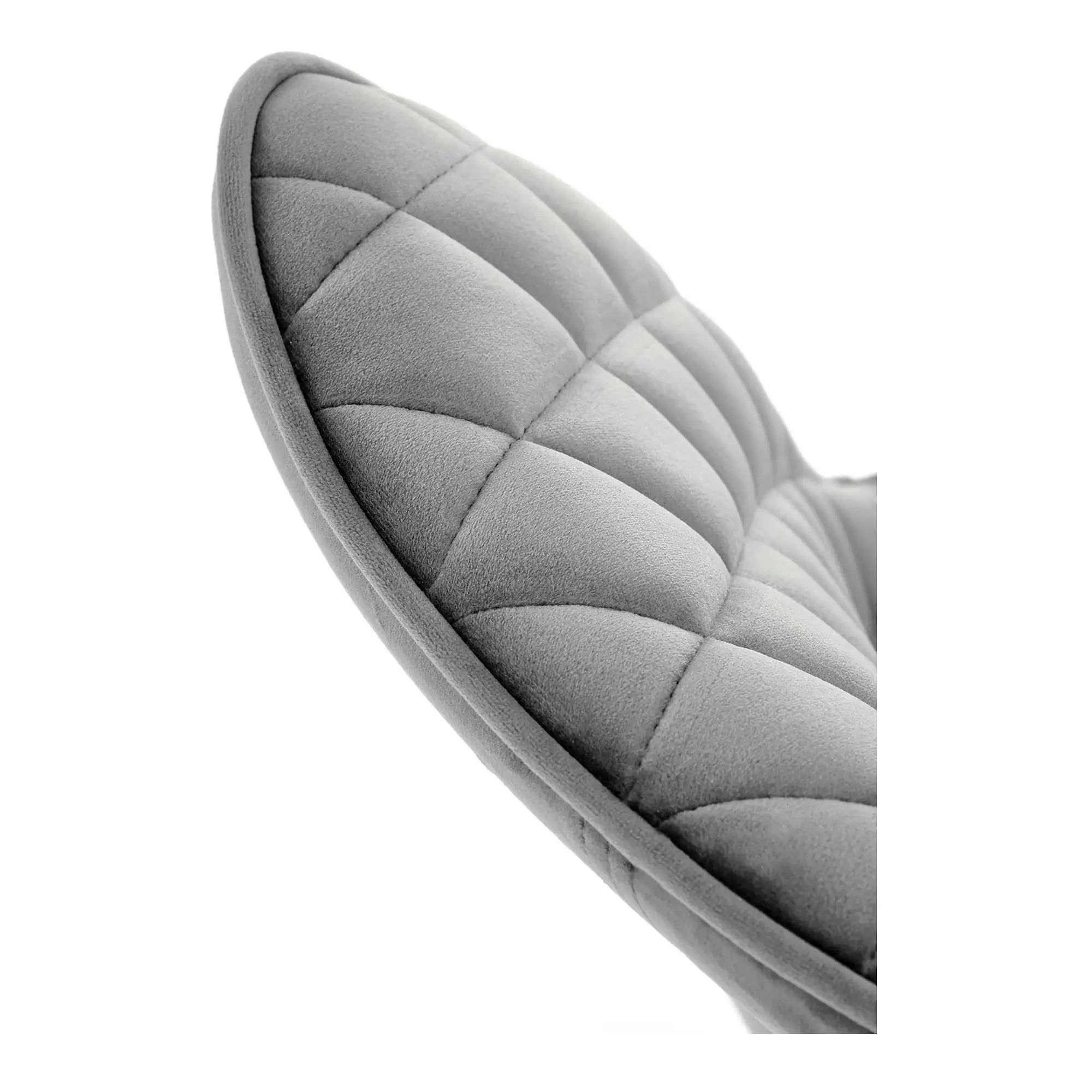 Scaun tapitat K520, gri/negru, stofa catifelata, rotativ, 45x63x80 cm