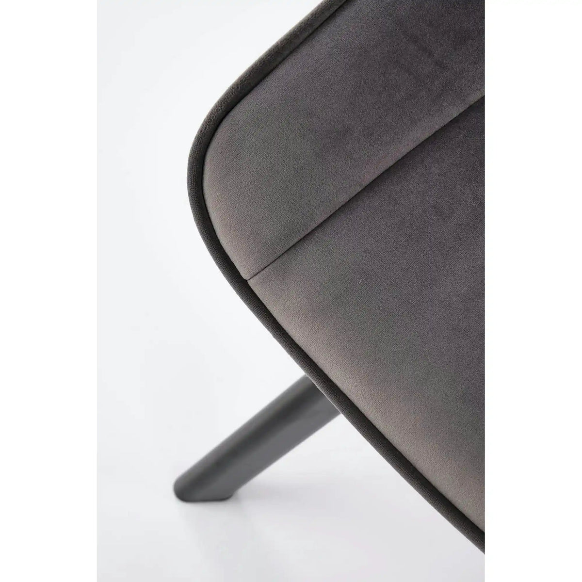 Scaun tapitat K520, gri/negru, stofa catifelata, rotativ, 45x63x80 cm